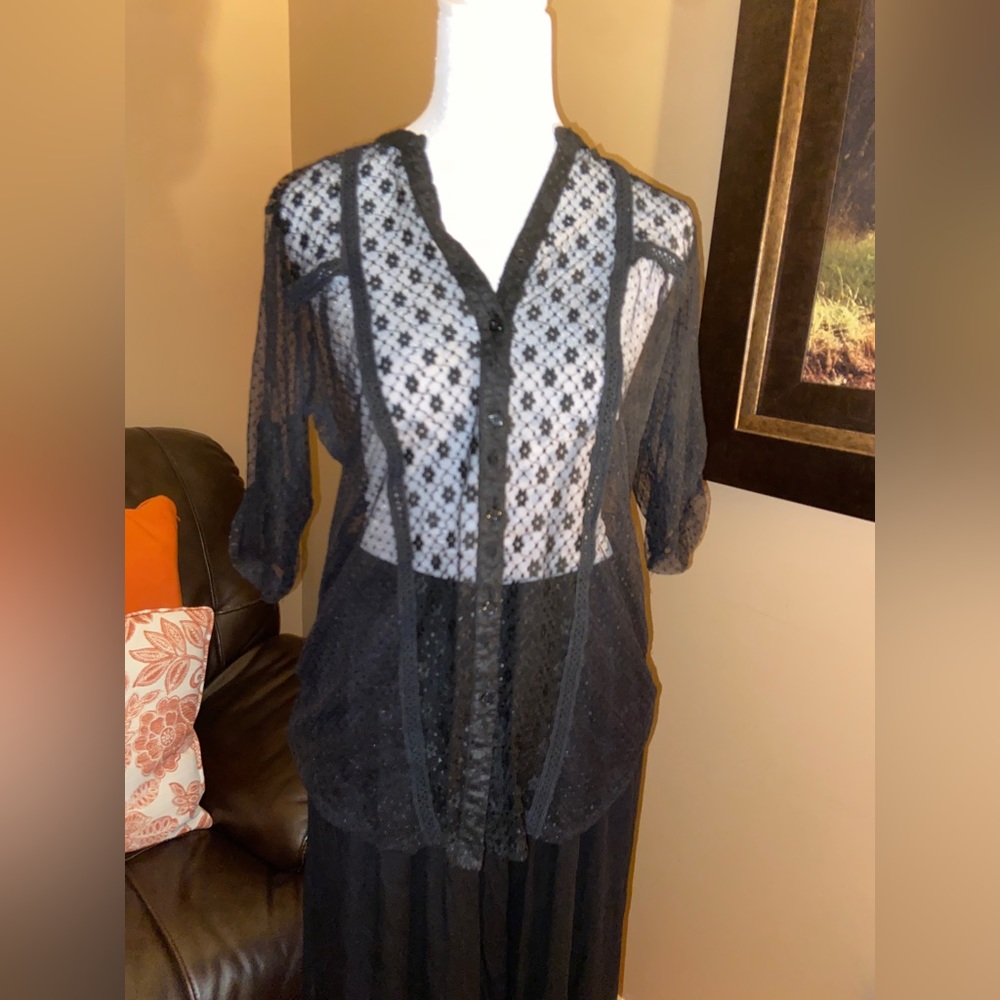 Amang NY Black Lace Top